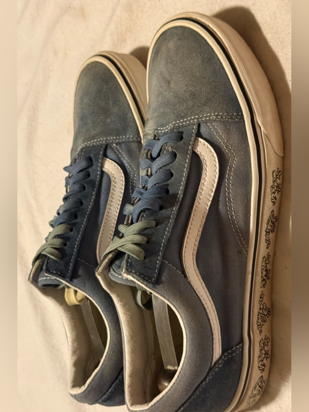 Vans Men's Old Skool Blue Suede & Canvas Skate Shoes